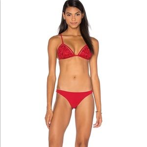 Zimmerman Roza Embroidered Bikini Set in Red
